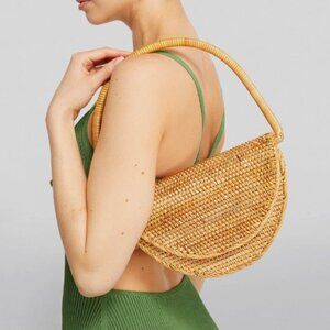 CULT GAIA Ryka Rattan Handbag Top Handle Shoulder Bag - Brand New